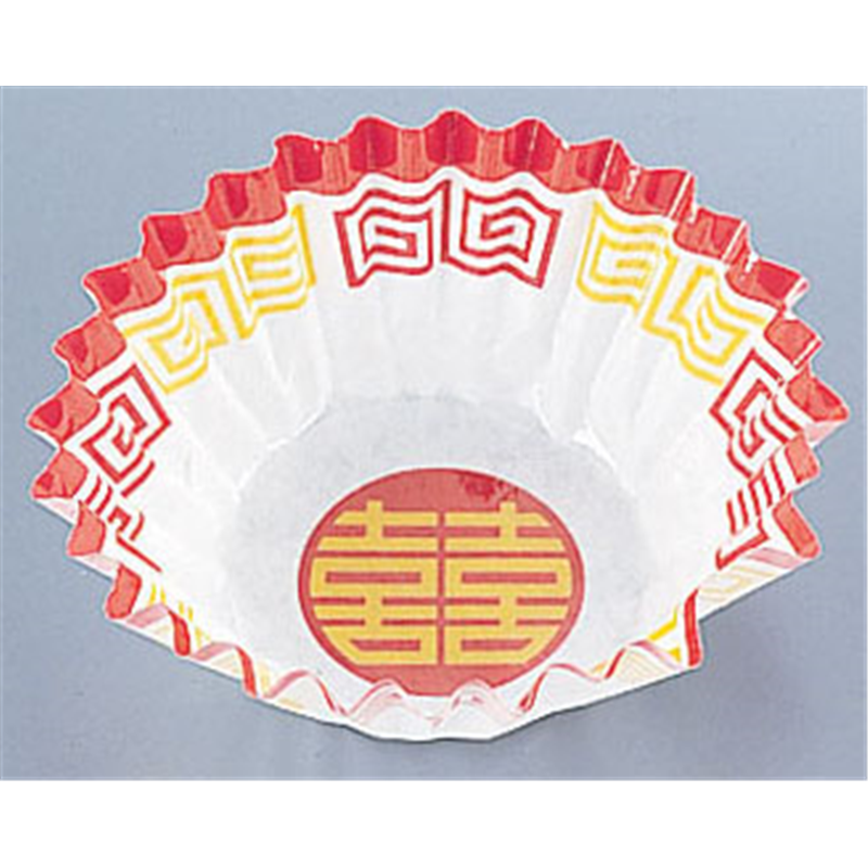 純白ペットケース　中華柄（250枚入） 6号深口　双喜柄 1袋（ご注文単位1袋）【直送品】