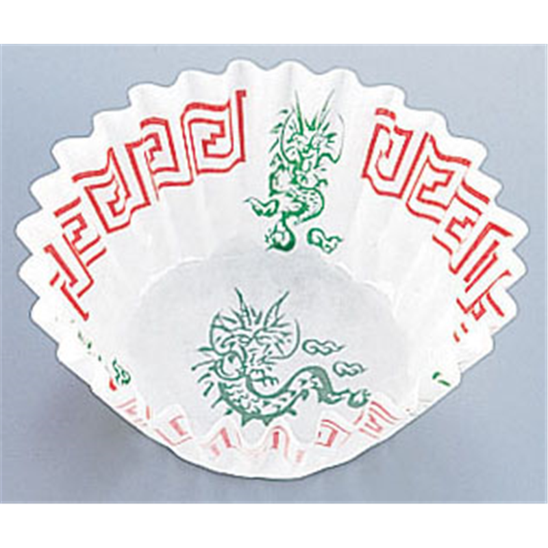 純白ペットケース　中華柄（250枚入） 6号深口　四龍柄 1袋（ご注文単位1袋）【直送品】