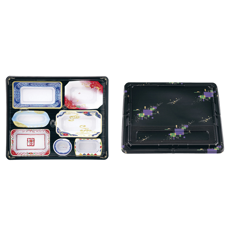 ワンウェイ 会席膳セット 蓋三彩 T-238(20セット入) 1袋(ご注文単位1袋)【直送品】