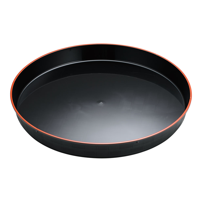 プラ容器 市松 黒赤フチ 40(10枚入) 1袋(ご注文単位1袋)【直送品】