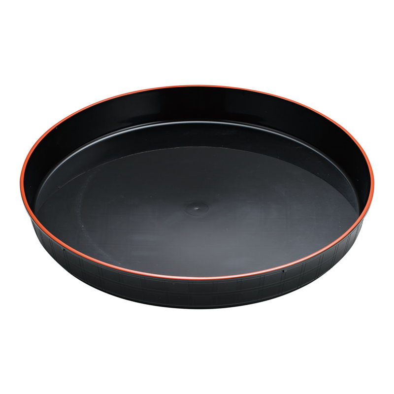 プラ容器 市松 黒赤フチ 35(10枚入) 1袋(ご注文単位1袋)【直送品】