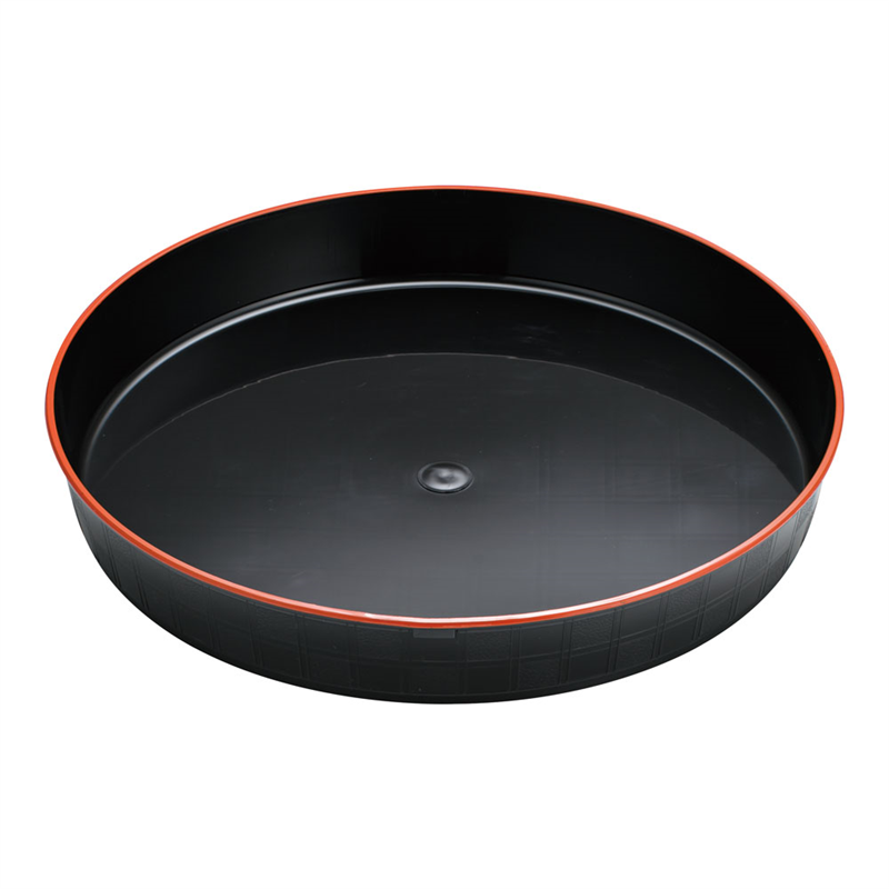 プラ容器 市松 黒赤フチ 30(10枚入) 1袋(ご注文単位1袋)【直送品】