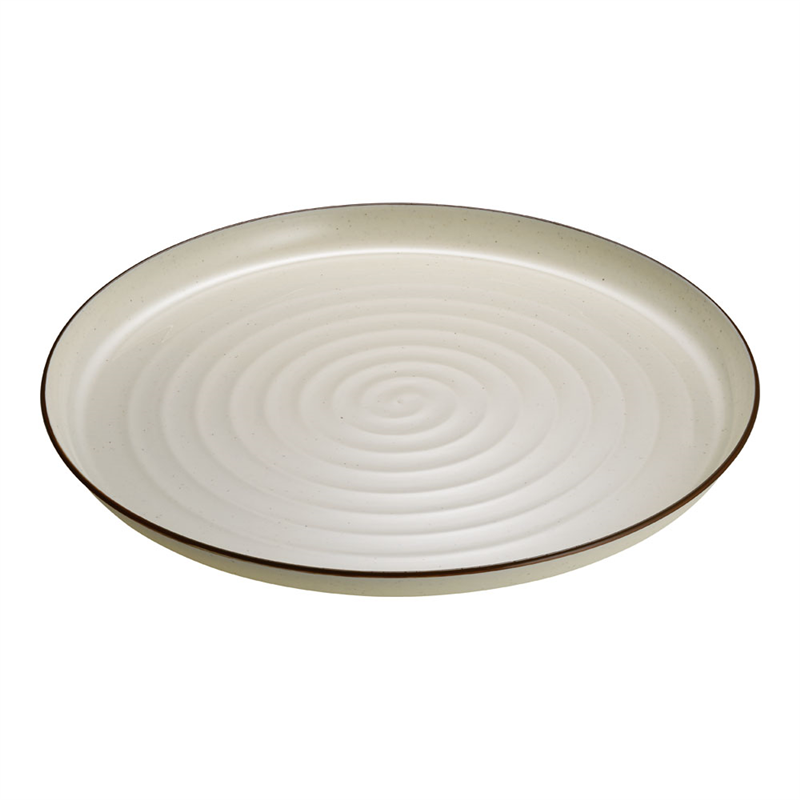 プラ容器 益子 茶フチ 48(10枚入) 1袋(ご注文単位1袋)【直送品】