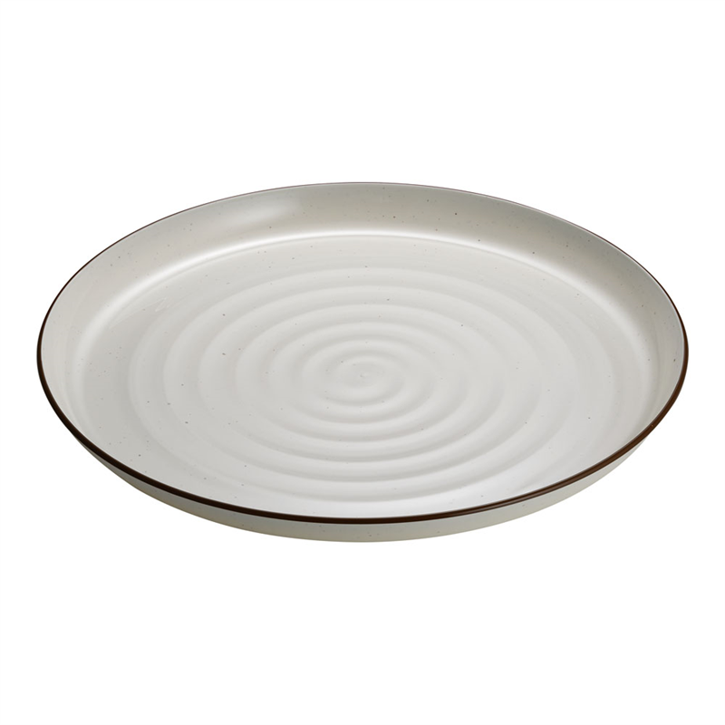 プラ容器 益子 茶フチ 42(10枚入) 1袋(ご注文単位1袋)【直送品】