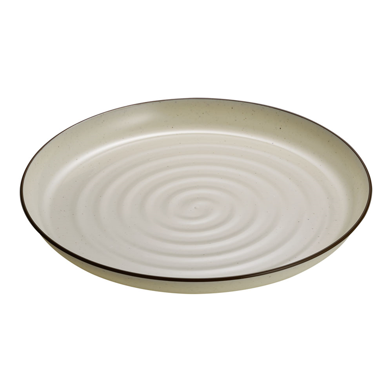 プラ容器 益子 茶フチ 35(10枚入) 1袋(ご注文単位1袋)【直送品】