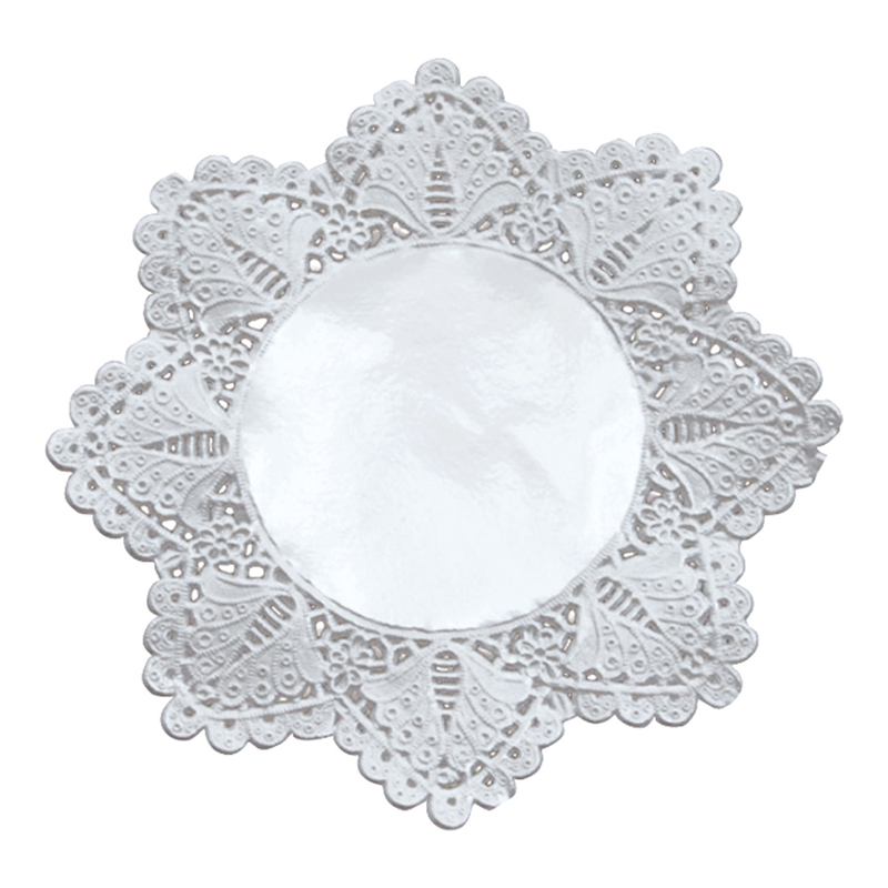 ドイリー　銀丸型レースペーパー （100枚入）　5号 1袋（ご注文単位1袋）【直送品】