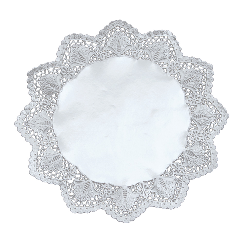 ドイリー　銀丸型レースペーパー （100枚入）　8号 1袋（ご注文単位1袋）【直送品】