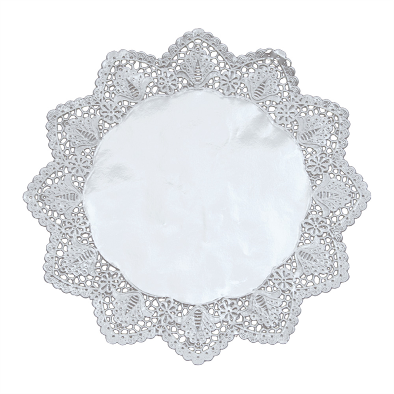 ドイリー　銀丸型レースペーパー （100枚入）　9号 1袋（ご注文単位1袋）【直送品】