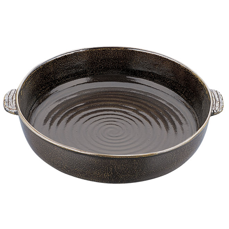 アルミ電磁用手付ドラ鉢　黒アメ釉 尺2 1箱（ご注文単位1箱）【直送品】