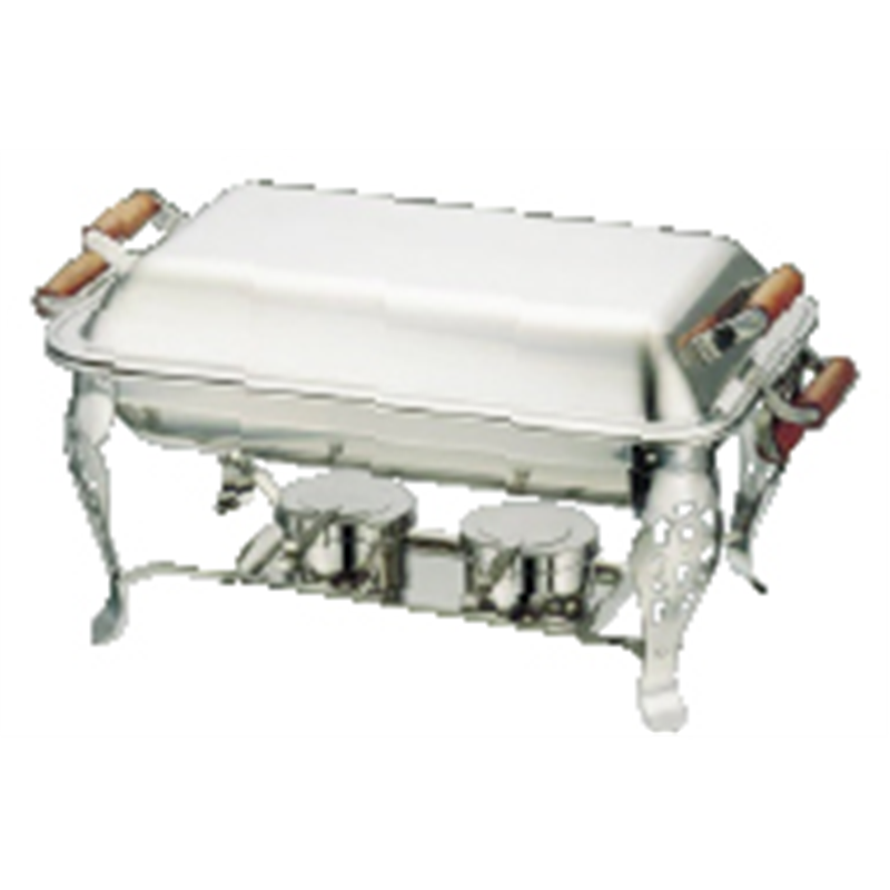 UK18-8木柄角チェーフィングデッシュ シングル　22インチ 1袋（ご注文単位1袋）【直送品】