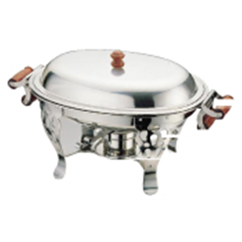 UK18-8木柄小判チェーフィングデッシュ 151／2インチ 1袋（ご注文単位1袋）【直送品】