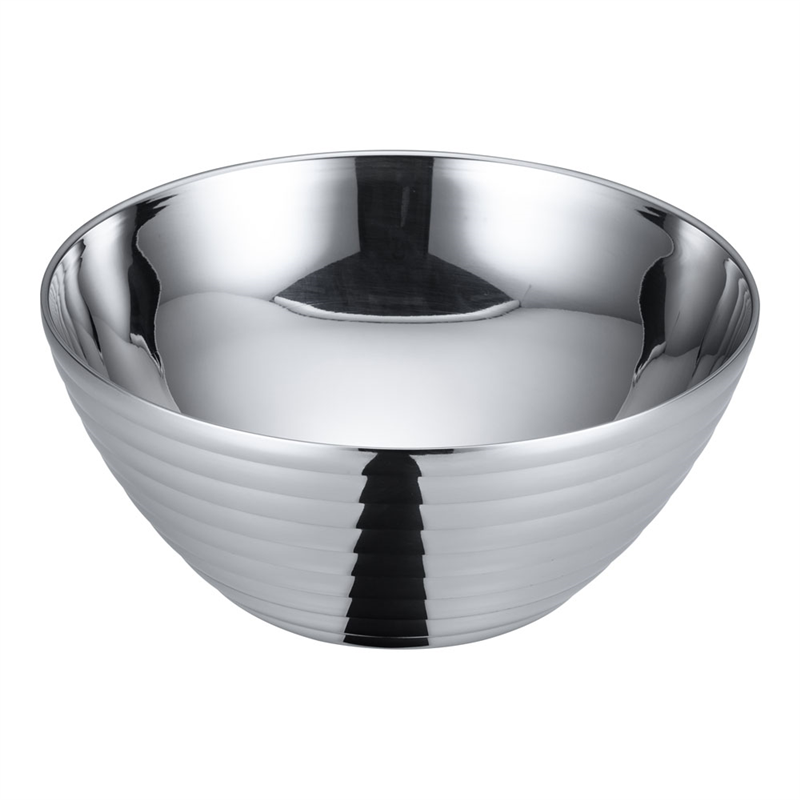 18-8　サラダボール／ライン（ダブル） 二重中空構造　26cm 1袋（ご注文単位1袋）【直送品】