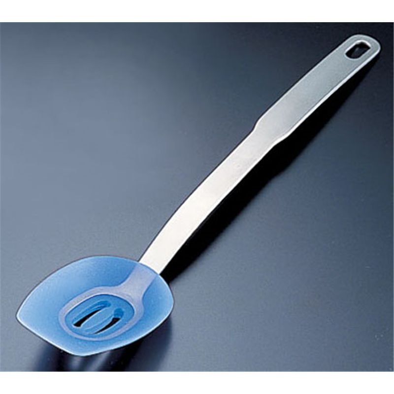 18-8シリコン長柄スプーン　穴明 01／3W42J 1袋（ご注文単位1袋）【直送品】