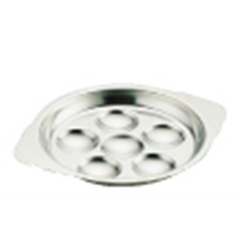 18-8エスカルゴトレー　6穴  1袋（ご注文単位1袋）【直送品】