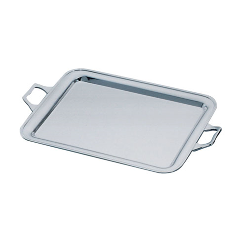 洋白3.8μ　角盆（無地手付） 20インチ 1個（ご注文単位1個）【直送品】