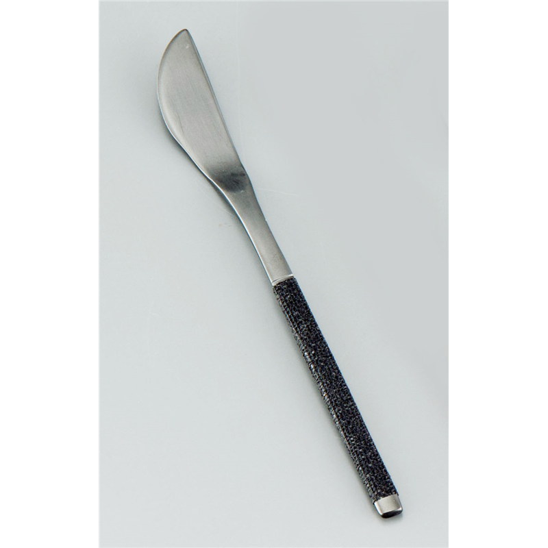 ステンレス布着せカトラリー　紗綾（さや） 和菓子ナイフ　漆黒 1袋（ご注文単位1袋）【直送品】