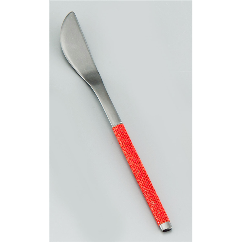 ステンレス布着せカトラリー　紗綾（さや） 和菓子ナイフ　朱 1袋（ご注文単位1袋）【直送品】