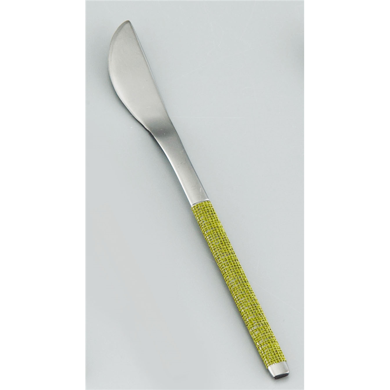 ステンレス布着せカトラリー　紗綾（さや） 和菓子ナイフ　抹茶 1袋（ご注文単位1袋）【直送品】