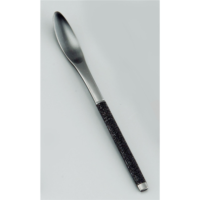 ステンレス布着せカトラリー　紗綾（さや） コーヒースプーン　漆黒 1袋（ご注文単位1袋）【直送品】