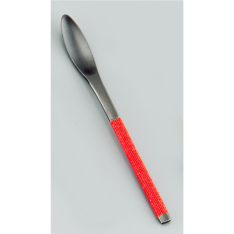 ステンレス布着せカトラリー　紗綾（さや） コーヒースプーン　朱 1袋（ご注文単位1袋）【直送品】