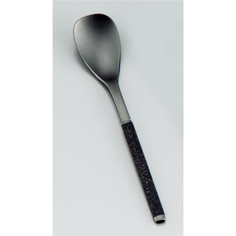 ステンレス布着せカトラリー　紗綾（さや） 和匙（ワサジ）漆黒 1袋（ご注文単位1袋）【直送品】