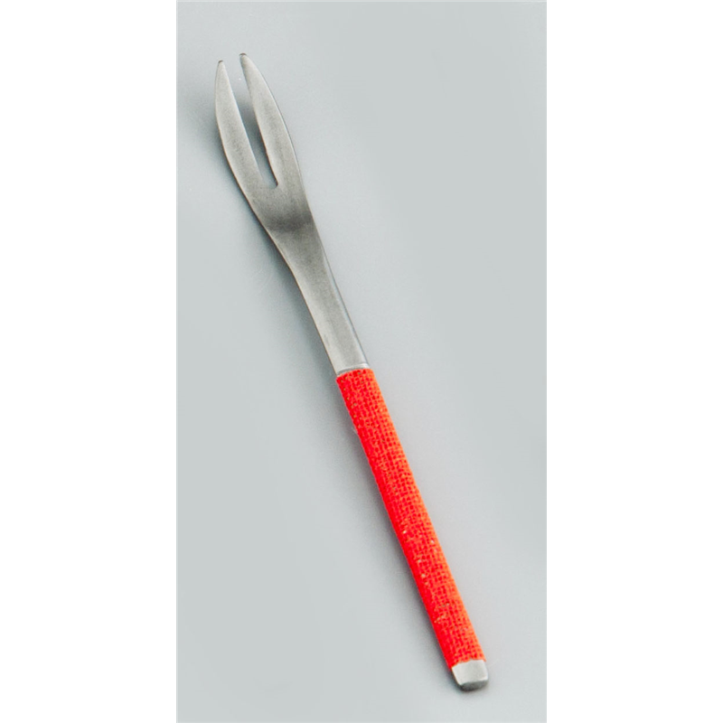 ステンレス布着せカトラリー　紗綾（さや） ピックフォーク　朱 1袋（ご注文単位1袋）【直送品】