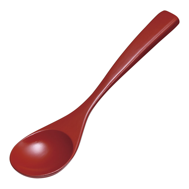 本漆雑炊スプーン 朱 1袋（ご注文単位1袋）【直送品】