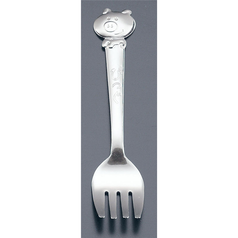 18-0　キッズスプーン・フォーク ピッグ　フォーク 1袋（ご注文単位1袋）【直送品】