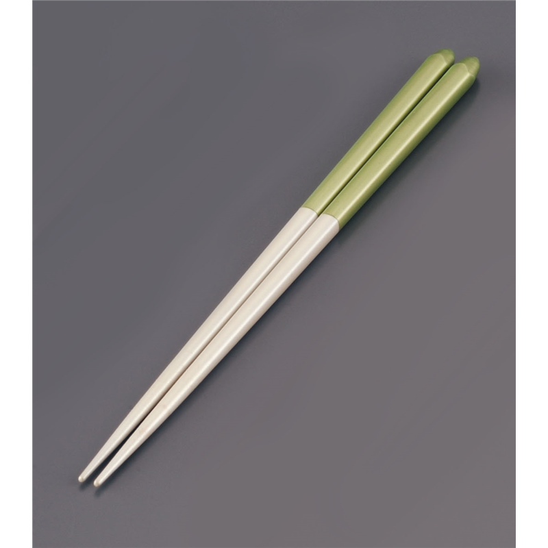 木製　ブライダル箸（5膳入） パールホワイト／グリーン 1袋（ご注文単位1袋）【直送品】