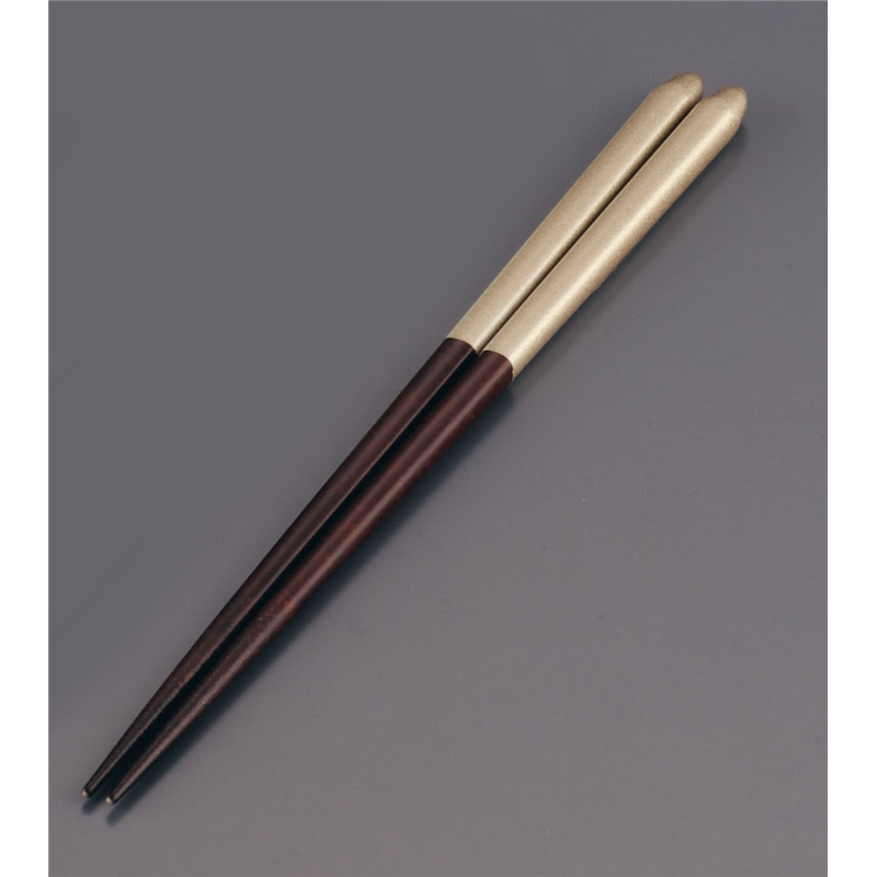 木製　ブライダル箸（5膳入） オーク／ゴールド 1袋（ご注文単位1袋）【直送品】