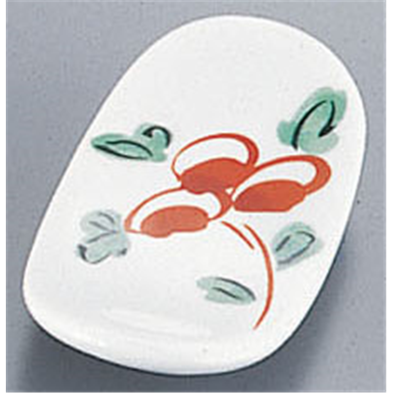 AZ9-56　イングレ花絵楕円箸置  1個（ご注文単位1個）【直送品】