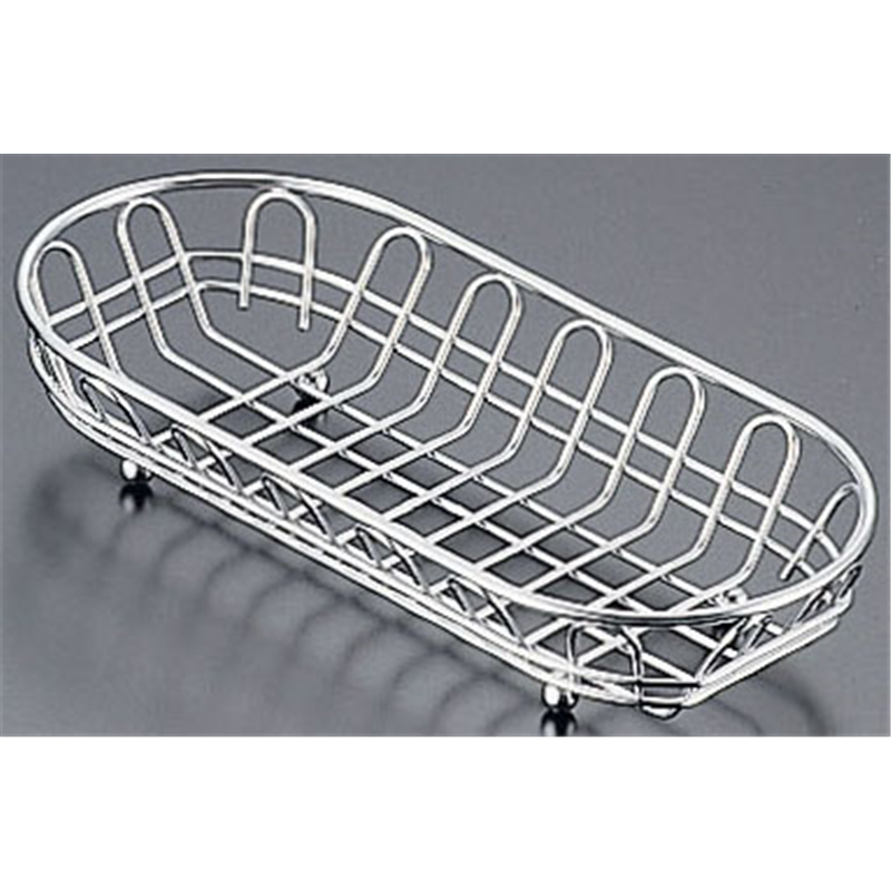 18-8ワイヤー小判カトラリーバスケット 浅型　HN0002 1個（ご注文単位1個）【直送品】