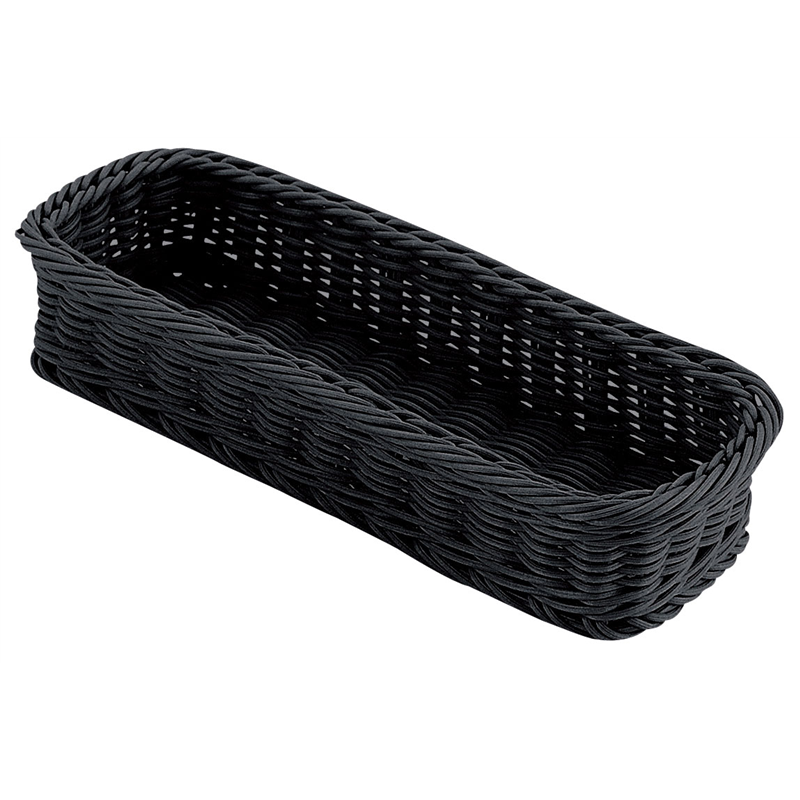 PPカトラリーバスケット　ブラック 大　4人用　CB-006-BK 1袋（ご注文単位1袋）【直送品】