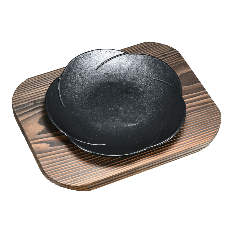 (S)和風ステーキ皿 焼杉 梅 大 1箱(ご注文単位1箱)【直送品】