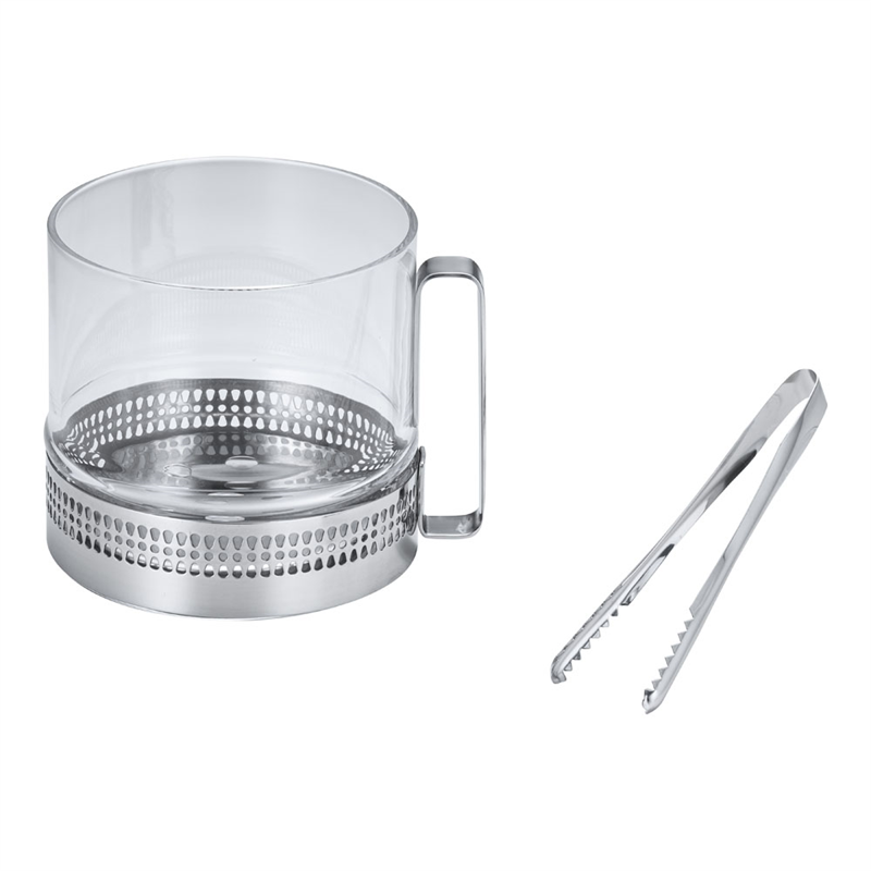 ガラス製 アイスペール(トング付) 9028(W) 1箱(ご注文単位1箱)【直送品】