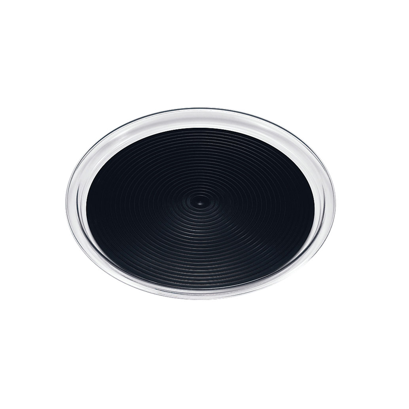 クリア　マジックトレー　丸型 6インチ（ミニ）ブラック 1袋（ご注文単位1袋）【直送品】