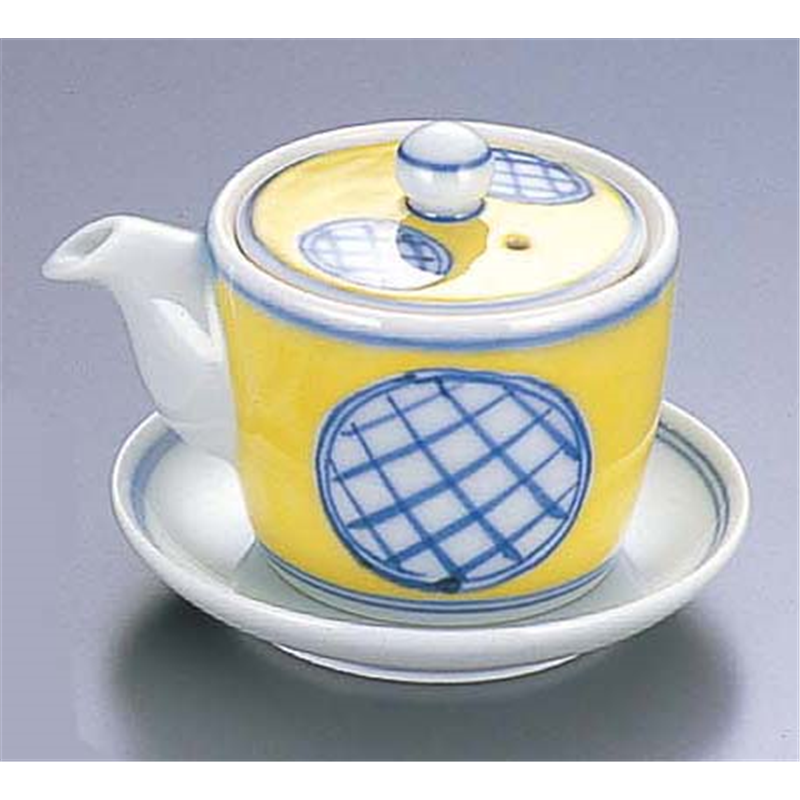 黄彩　台付ミニ醤油差し（受皿付） T05-21 1個（ご注文単位1個）【直送品】