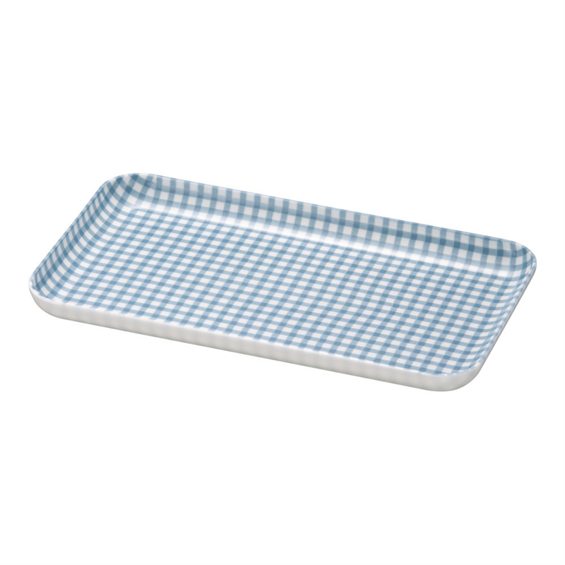 カスタートレー SS角 チェック ブルー 1個(ご注文単位1個)【直送品】