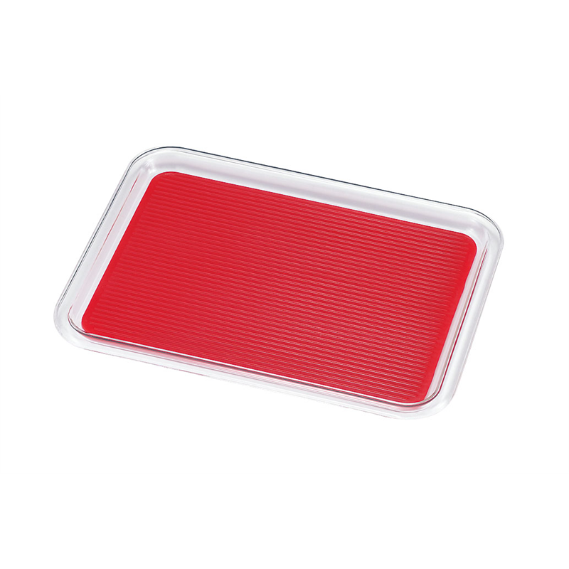 クリア　マジックトレー　角型 10インチ（小）レッド 1袋（ご注文単位1袋）【直送品】