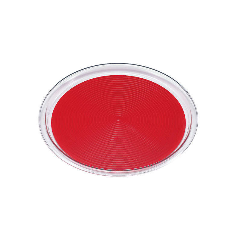 クリア　マジックトレー　丸型 10インチ（小）レッド 1袋（ご注文単位1袋）【直送品】