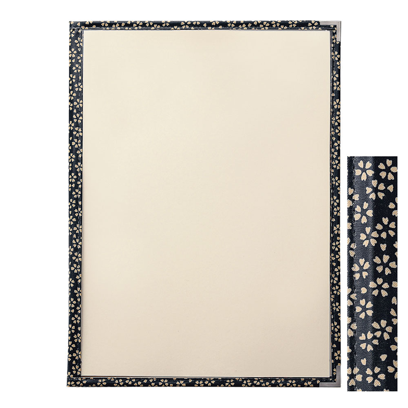 PP布地クリアテーピングメニューブック 桜柄 PTA-441 黒 1袋(ご注文単位1袋)【直送品】