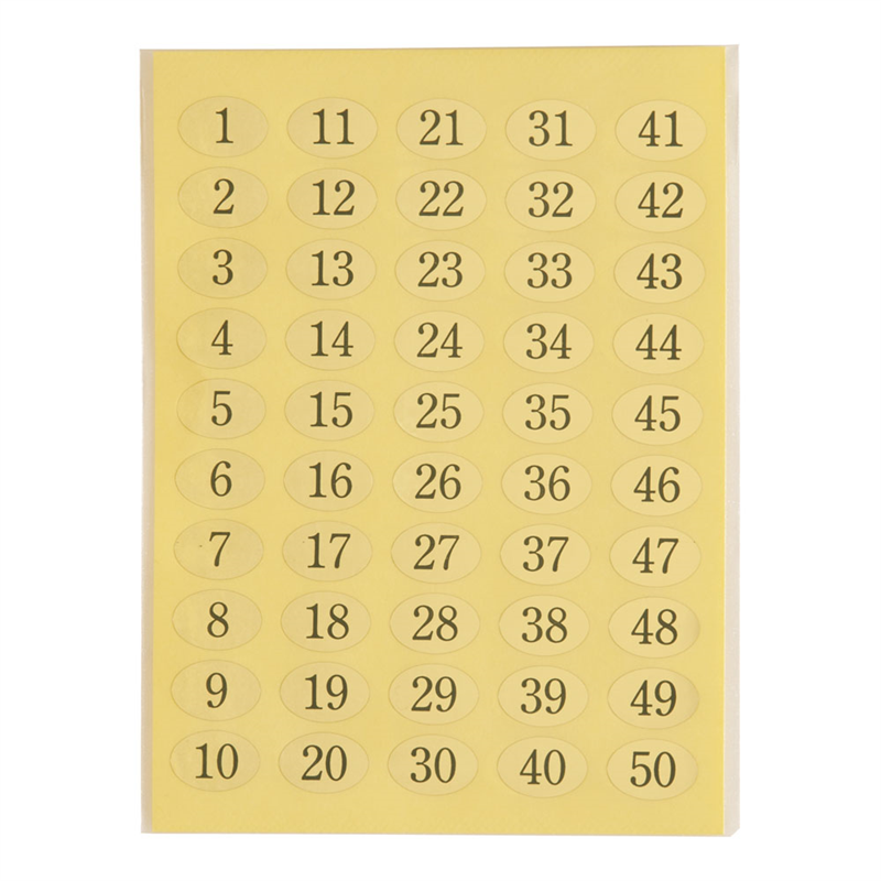 えいむ　ナンバーシール NC-50（1～50） 1袋（ご注文単位1袋）【直送品】