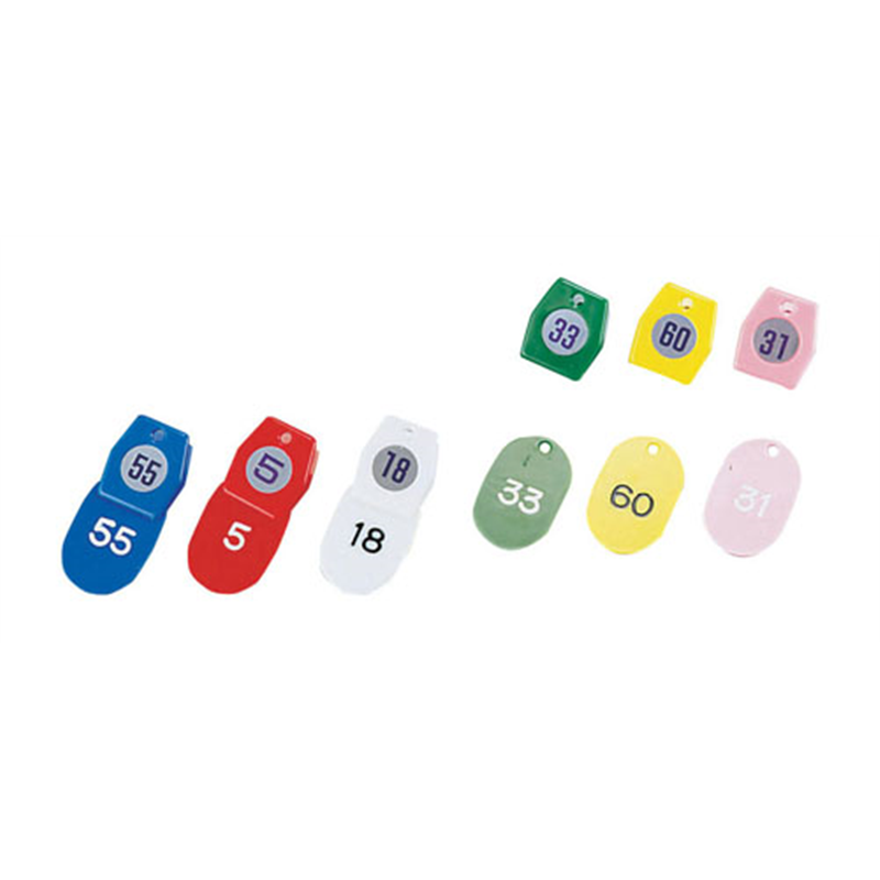 シンビ　クローク札№01（50個セット） 1～50　　　イエロー 1袋（ご注文単位1袋）【直送品】