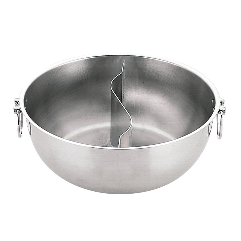 UK18-0しゃぶしゃぶ鍋　仕切付 25cm 1袋（ご注文単位1袋）【直送品】