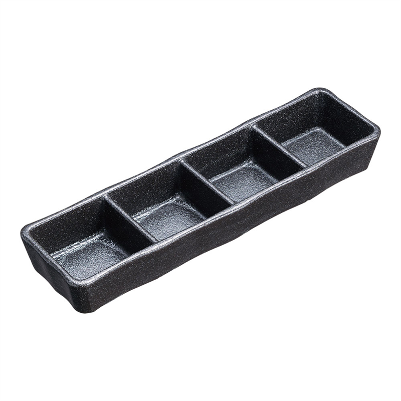 瀬戸黒四品皿 T03-344 1個(ご注文単位1個)【直送品】