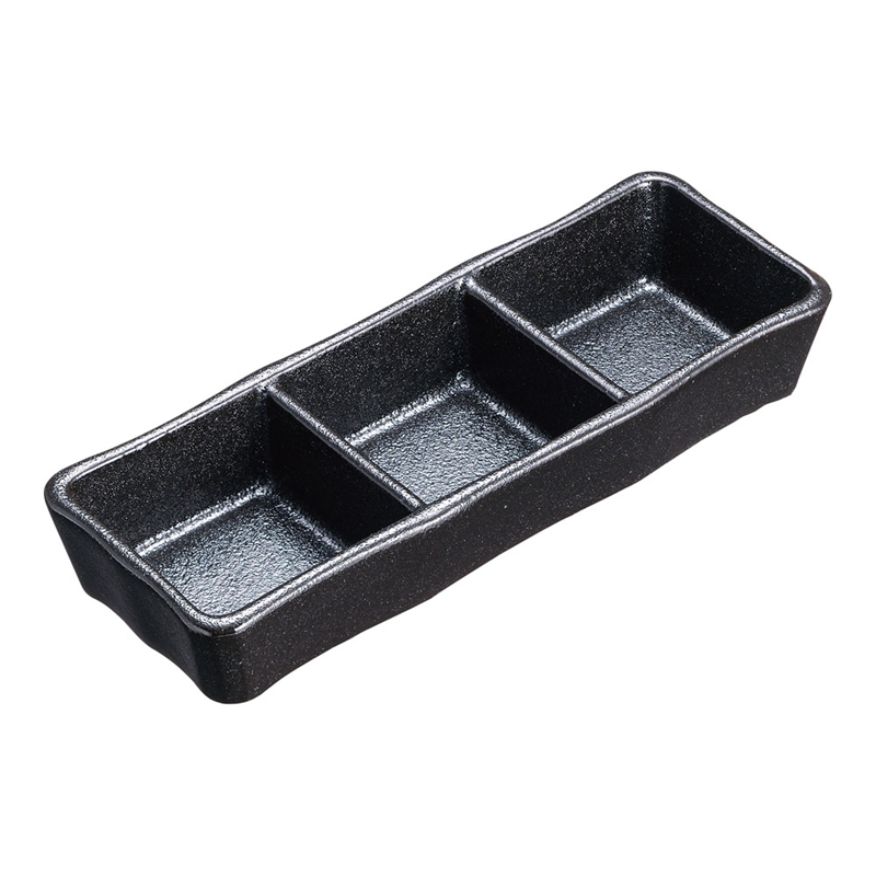 瀬戸黒三品皿 T03-345 1個(ご注文単位1個)【直送品】