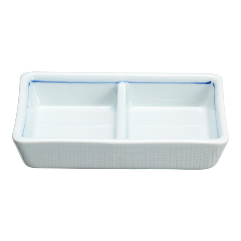 青磁筋二つ仕切り皿 T03-203 大 1個(ご注文単位1個)【直送品】