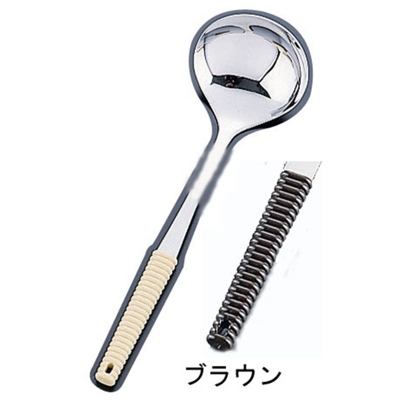 18-8味道楽　卓上お玉 穴無　ブラウン 1袋（ご注文単位1袋）【直送品】