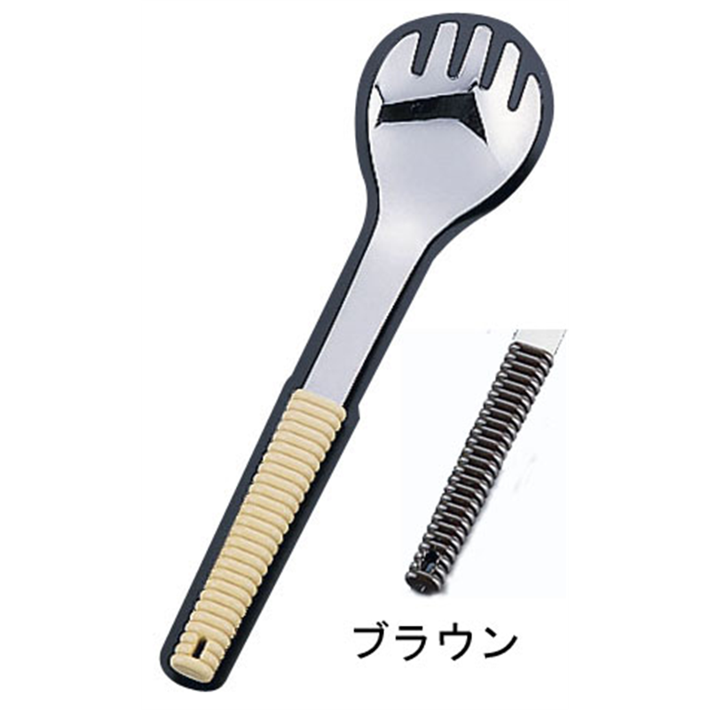 18-8味道楽　盛り付けフォーク　穴無 ブラウン 1袋（ご注文単位1袋）【直送品】