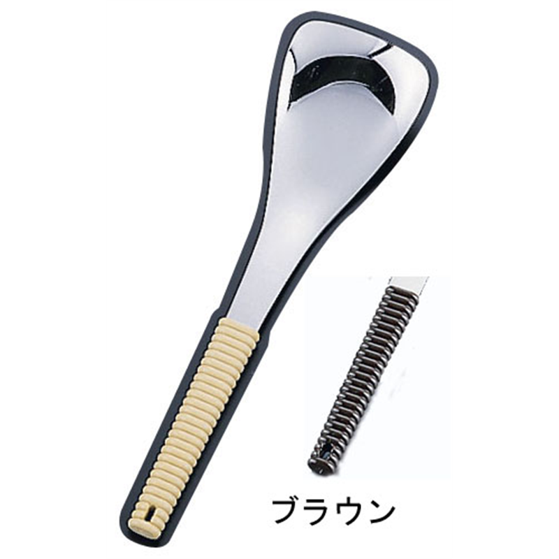 18-8味道楽　取り分けスプーン　穴無 ブラウン 1袋（ご注文単位1袋）【直送品】